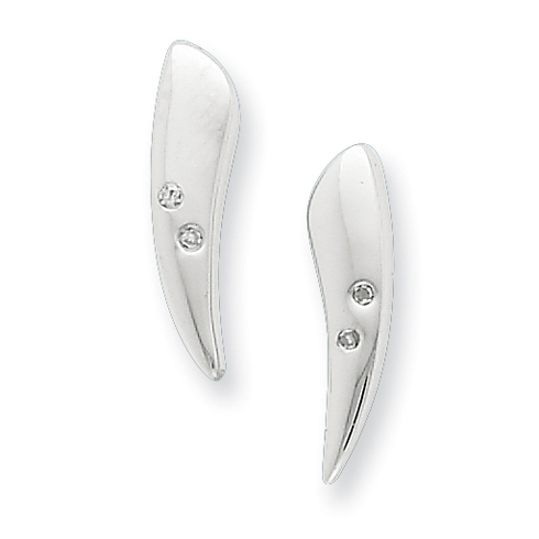 Sterling Silver .02ct Diamond Earrings