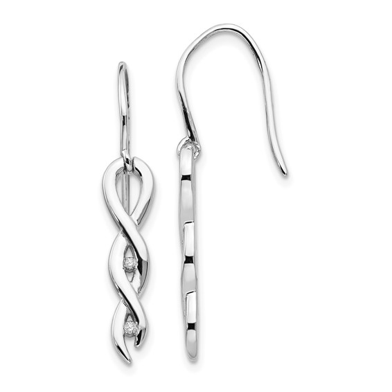 Sterling Silver .04ct Diamond Twist Earrings