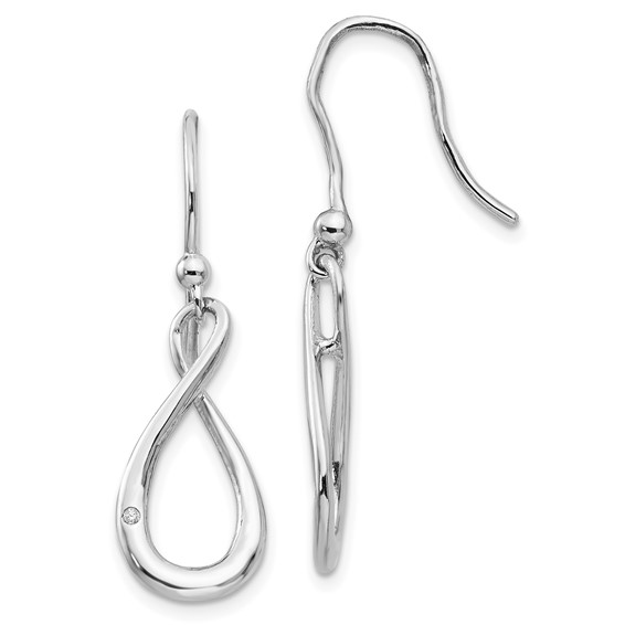 Sterling Silver .01ct Diamond Open Tear Drop Earrings