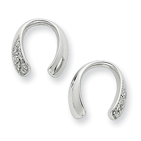 Sterling Silver .06ct Diamond Horse Shoe Earrings