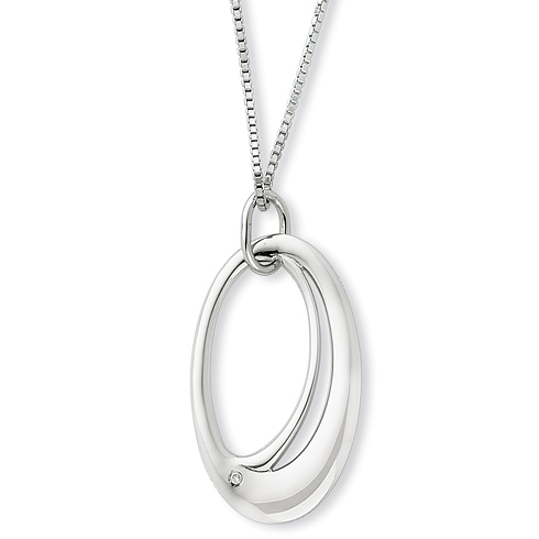 18in Sterling Silver .01ct Diamond Necklace