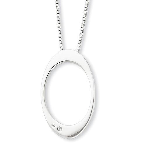 18in Sterling Silver .015ct Diamond Necklace