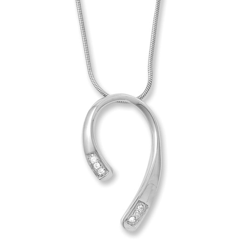 18in Sterling Silver Diamond Necklace