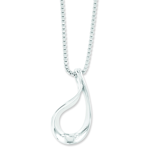  Sterling Silver Diamond Accent Loop 18in Necklace