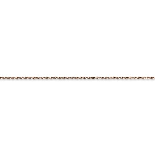 14kt Rose Gold 18in Diamond Cut Rope Chain 1mm