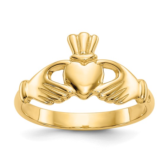 14k Yellow Gold Classic Claddagh Ring R123 | Joy Jewelers