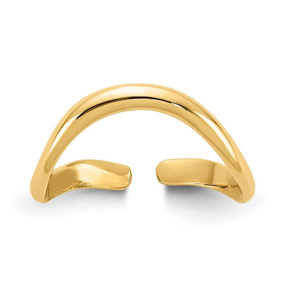 14k Yellow Gold Curved Toe Ring