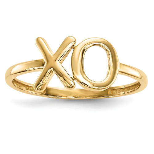 14k Yellow Gold XO Hugs and Kisses Ring