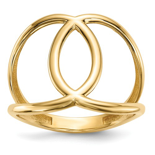 14k Yellow Gold Interlocking Loop Ring R620 Joy Jewelers