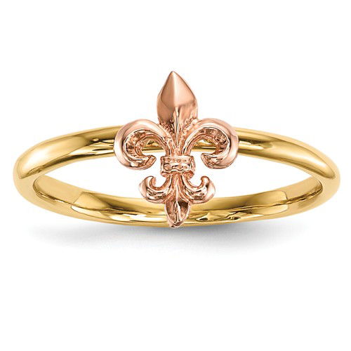 14kt Two-Tone Gold Fleur De Lis Ring