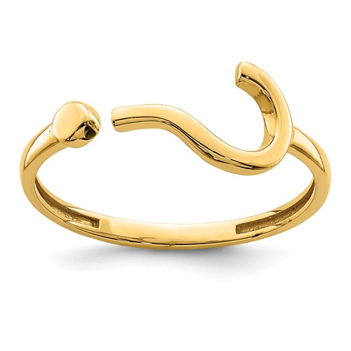 14k Yellow Gold Question Mark Ring