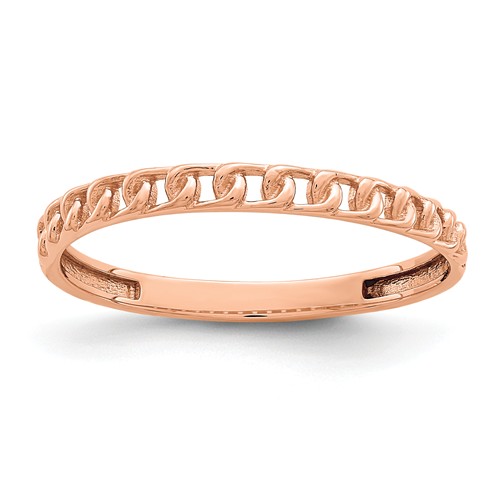 14k Rose Gold Link Stackable Ring
