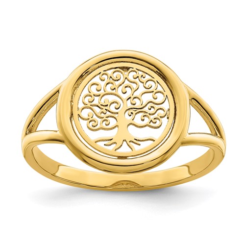 14k Yellow Gold Tree Of Life Ring