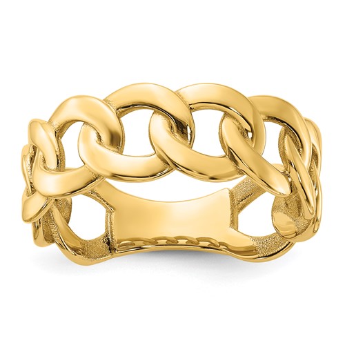 10k Yellow Gold Men's Curb Link Ring