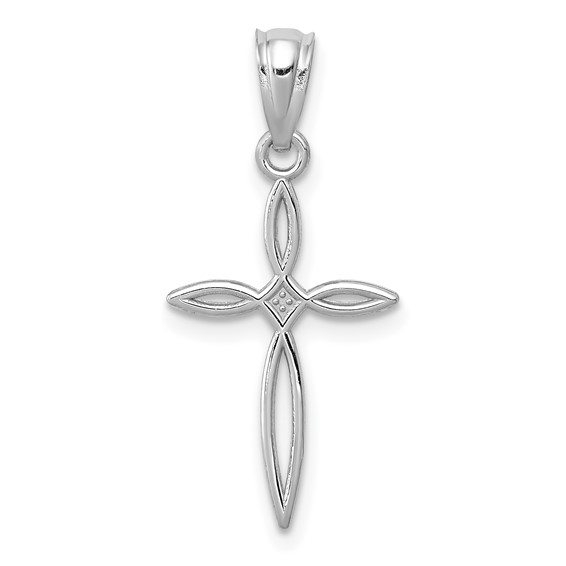 14k White Gold 5/8in Passion Cross Charm