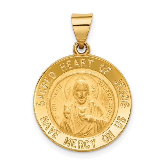 14kt Yellow Gold 11/16in Sacred Heart of Jesus Medal