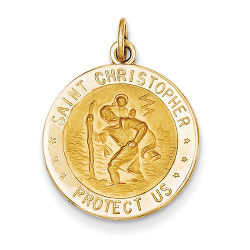 14k Yellow Gold U.S. Army St Christopher 5/8in Medal