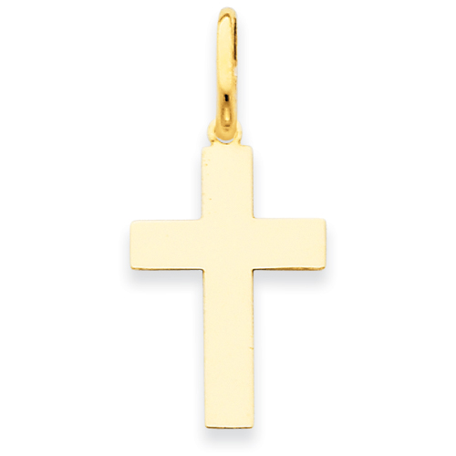 14k Yellow Gold 3/4in Polished Cross Pendant