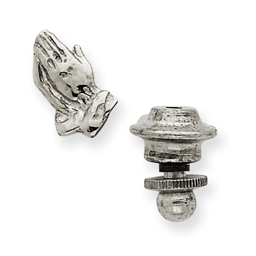 14kt White Gold Praying Hands Tie Tac