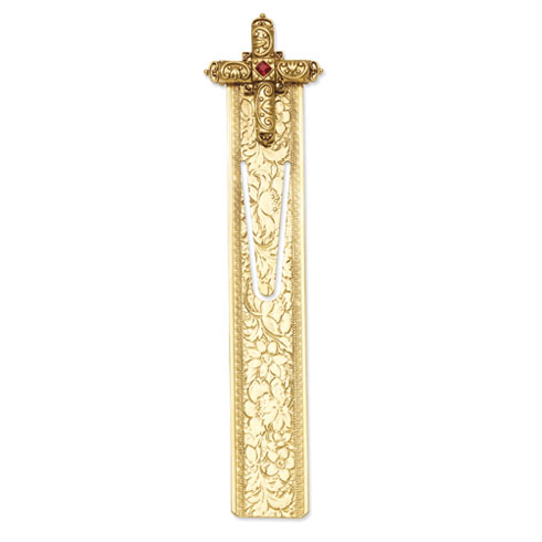 Gold-tone Renaissance Cross  Large Bookmark