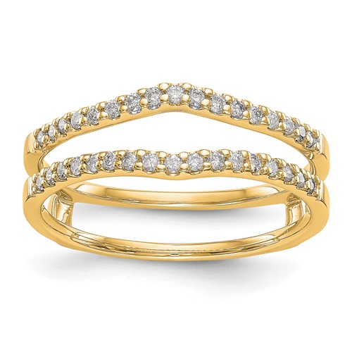 14K Yellow Gold 1/4 ct Diamond Ring Guard with Curved Split Shank