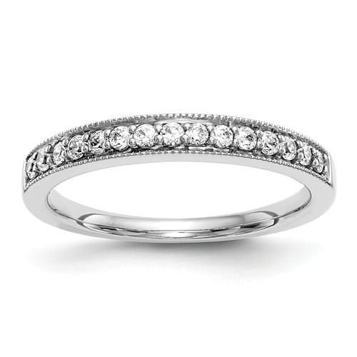 14k White Gold 1/4 ct True Origin Created Diamond Milgrain Ring