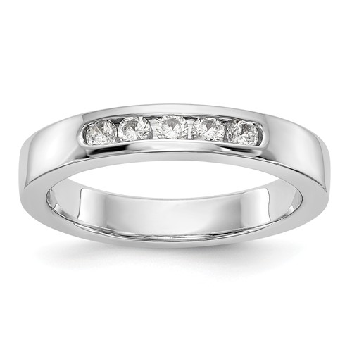14k White Gold 1/4 ct True Origin Created Diamond Channel Set Ring