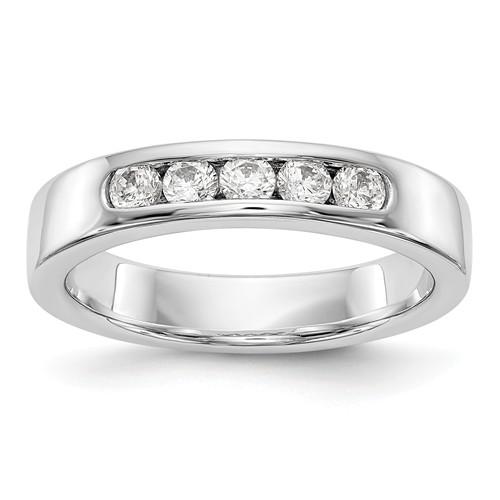 14k White Gold 1/3 ct True Origin Created Diamond Channel Set Ring