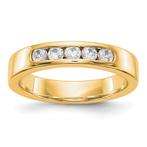 14k Yellow Gold 1/3 ct True Origin Created Diamond Channel Set Ring