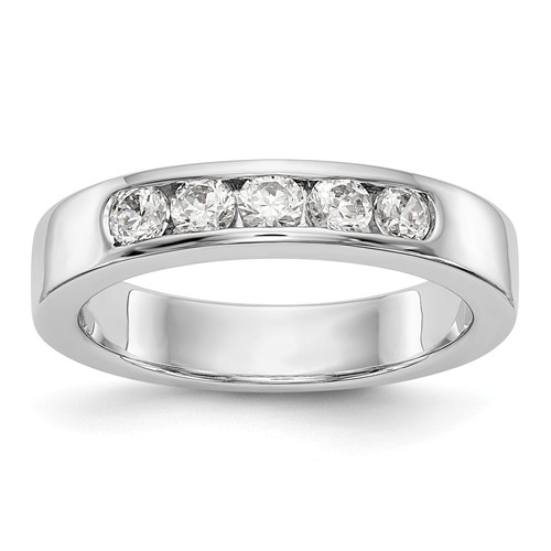 14k White Gold 1/2 ct True Origin Created Diamond Channel Set Ring
