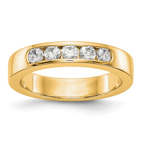 14k Yellow Gold 1/2 ct True Origin Created Diamond Channel Set Ring