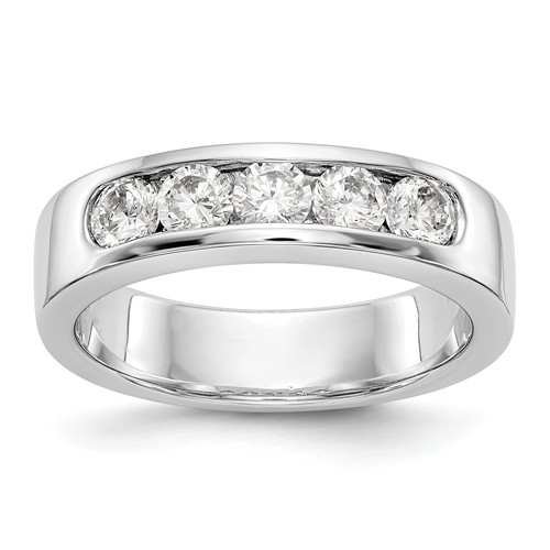 14k White Gold 3/4 ct True Origin Created Diamond Channel Set Ring