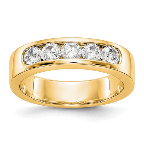 14k Yellow Gold 3/4 ct True Origin Created Diamond Channel Set Ring