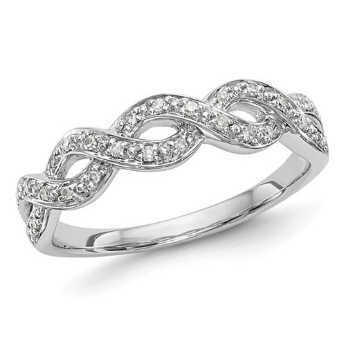 14k White Gold 1/10 ct Diamond Infinity Ring