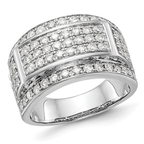 14k White Gold Men's Fancy 2.1 ct Diamond Ring