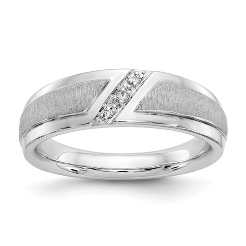 14k White Gold .05 ct True Origin Created Diamond Men's Ring