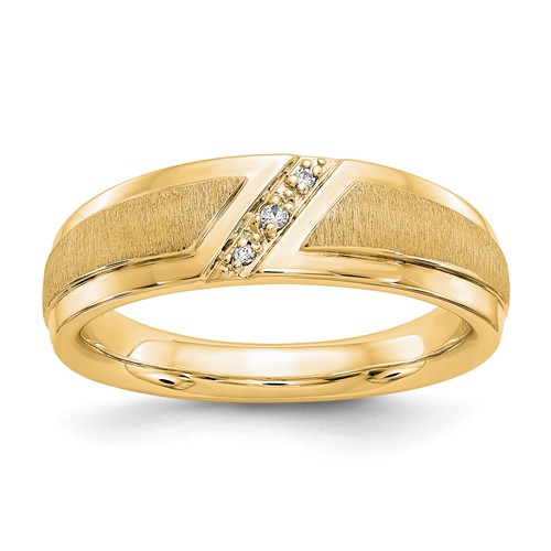 14k Yellow Gold .05 ct True Origin Created Diamond Men's Ring