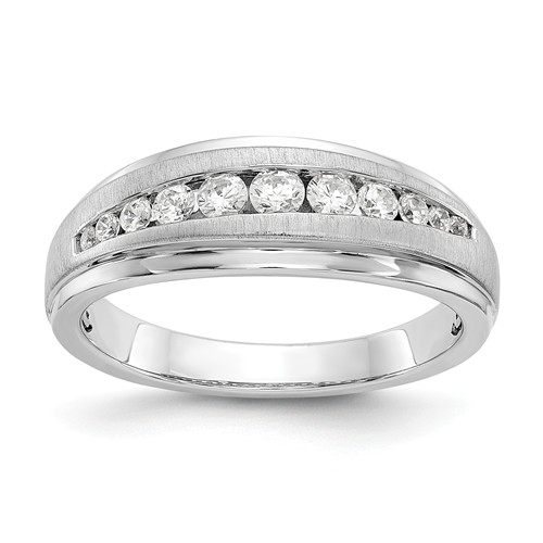 14k White Gold 1/2 ct True Origin Created Diamond 12-Stone Men's Ring
