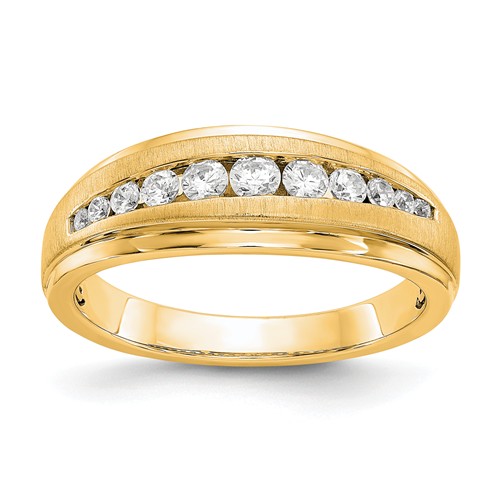 14k Yellow Gold 1/2 ct True Origin Created Diamond 12-Stone Men's Ring
