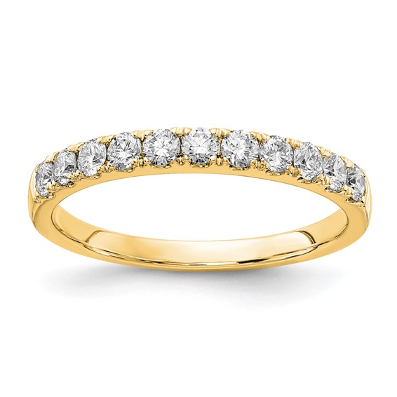 14k Yellow Gold 1/2 ct tw Lab Grown Diamond Anniversary Wedding Band
