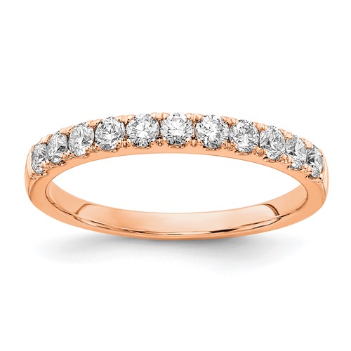 14k Rose Gold 1/2 ct tw Lab Grown Diamond Anniversary Wedding Band
