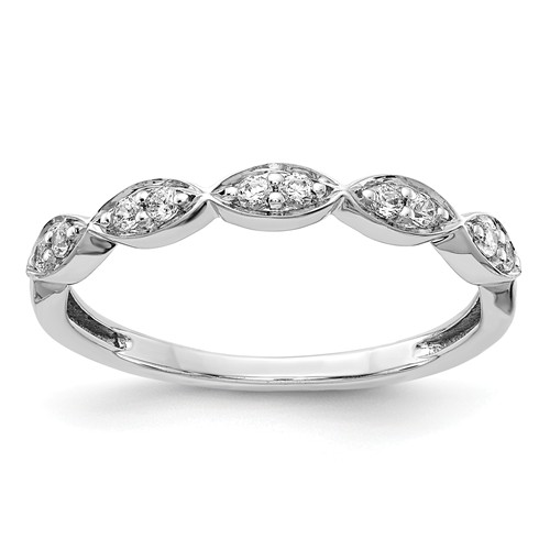 14k White Gold 1/6ct Diamond Stackable Framework Ring