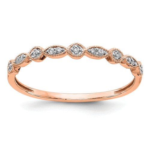 14k Rose Gold 1/20 ct tw Diamond Stackable Ring with Marquise Shapes