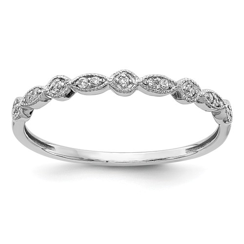 14k White Gold 1/20 ct tw Diamond Stackable Dot Ring with Marquise Shapes