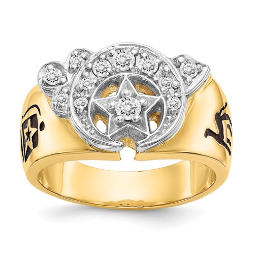 14k Two-tone Gold 2/5 ct tw Lab Grown Diamond Shriners Ring