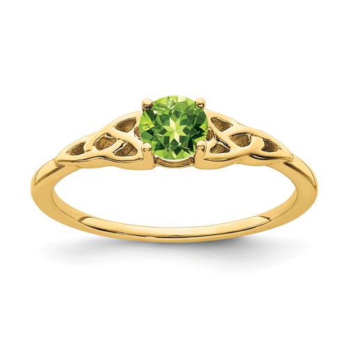 14k Yellow Gold Peridot Celtic Knot Ring