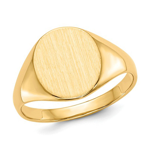 14kt Yellow Gold Ladies' Oval Signet Ring with Open Back