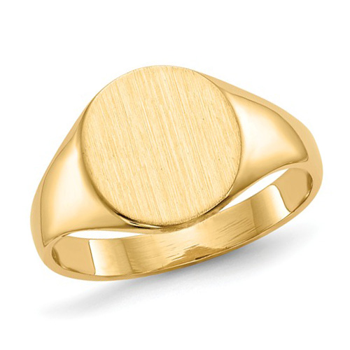 14kt Yellow Gold Ladies' Solid Back Signet Ring