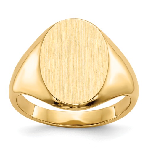 Ladies' Oval Signet Ring with Solid Back 14k Yellow Gold