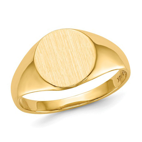 14kt Yellow Gold Ladies' Classic Round Signet Ring